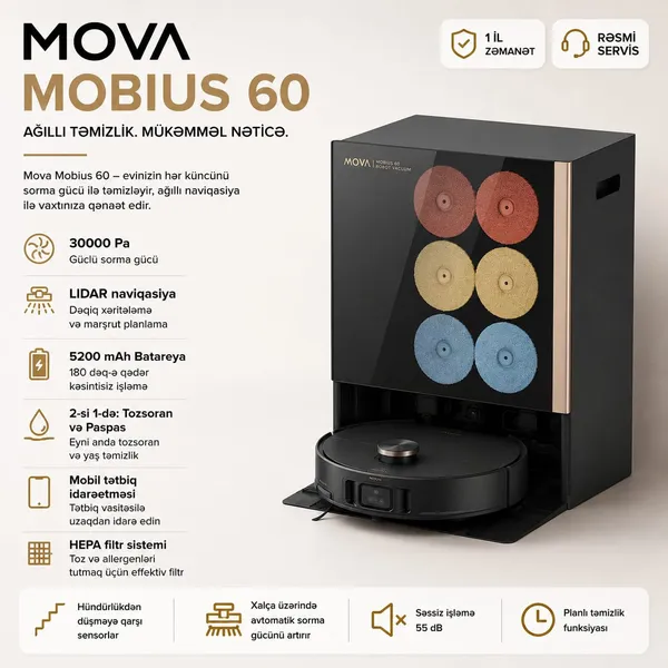 Robot-tozsoran Mova Mobius 60 — tozsoranlar