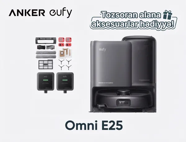 Robot-tozsoran Eufy E25 T2353G11 Black + Eufy Accessories Package (A)Offline - UN MixedColor — пылесосы