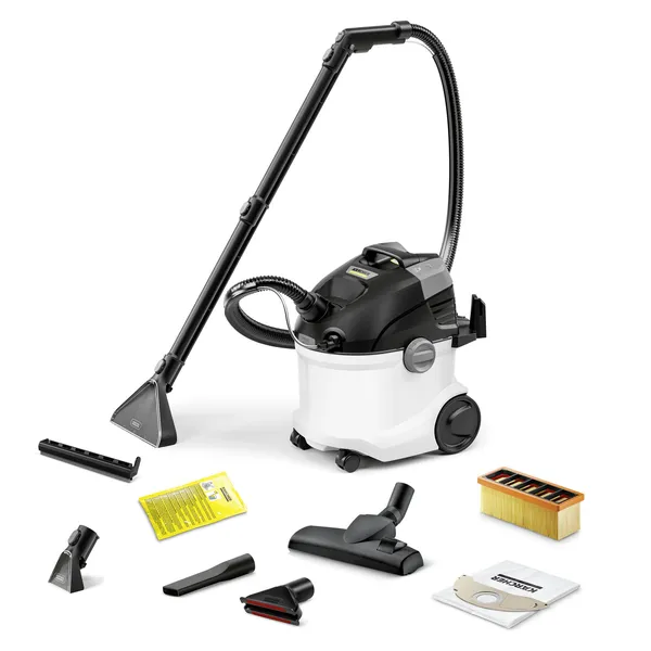 Yuyucu tozsoran Karcher SE 5 Upholstery EU 220/1000 W torba/akvafiltr/çən ağ — tozsoranlar