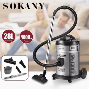 Sənaye tozsoranı Sokany, Vertikal, Quru, 28 L, Ara üçün başlıq, Döşəmə və xalça üçün taxma, Sərt səthlər üçün, Sorma boruları x2 (0.5 m və 35 mm), Gümüşü