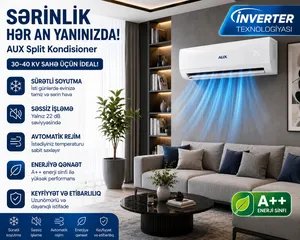 AUX, 12000 BTU/saat, inverter, ağ