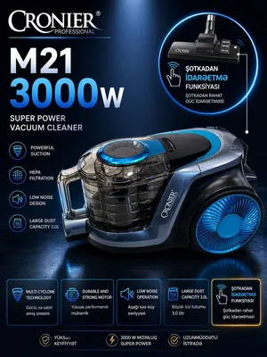 Cronier M21 Dry 3000 Vt konteyner+torba, 3 l